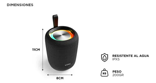 Parlante Portatil Bluetooth Gadnic Pro Batería Recargable