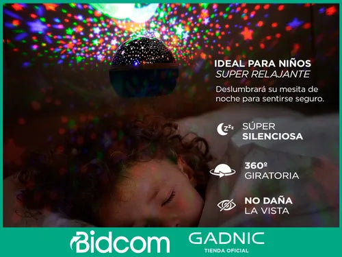 Proyector De Estrellas Gadnic Led Giratorio 3 Rgb Luz Cálida