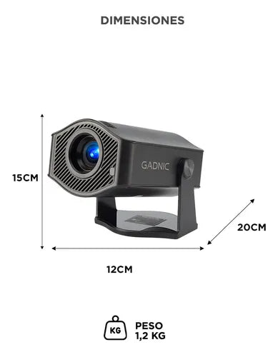 Proyector Gadnic 9500 Lúmenes | Wi-Fi, Bluetooth y Cine en Casa