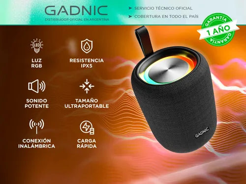 Parlante Portatil Bluetooth Gadnic Pro Batería Recargable