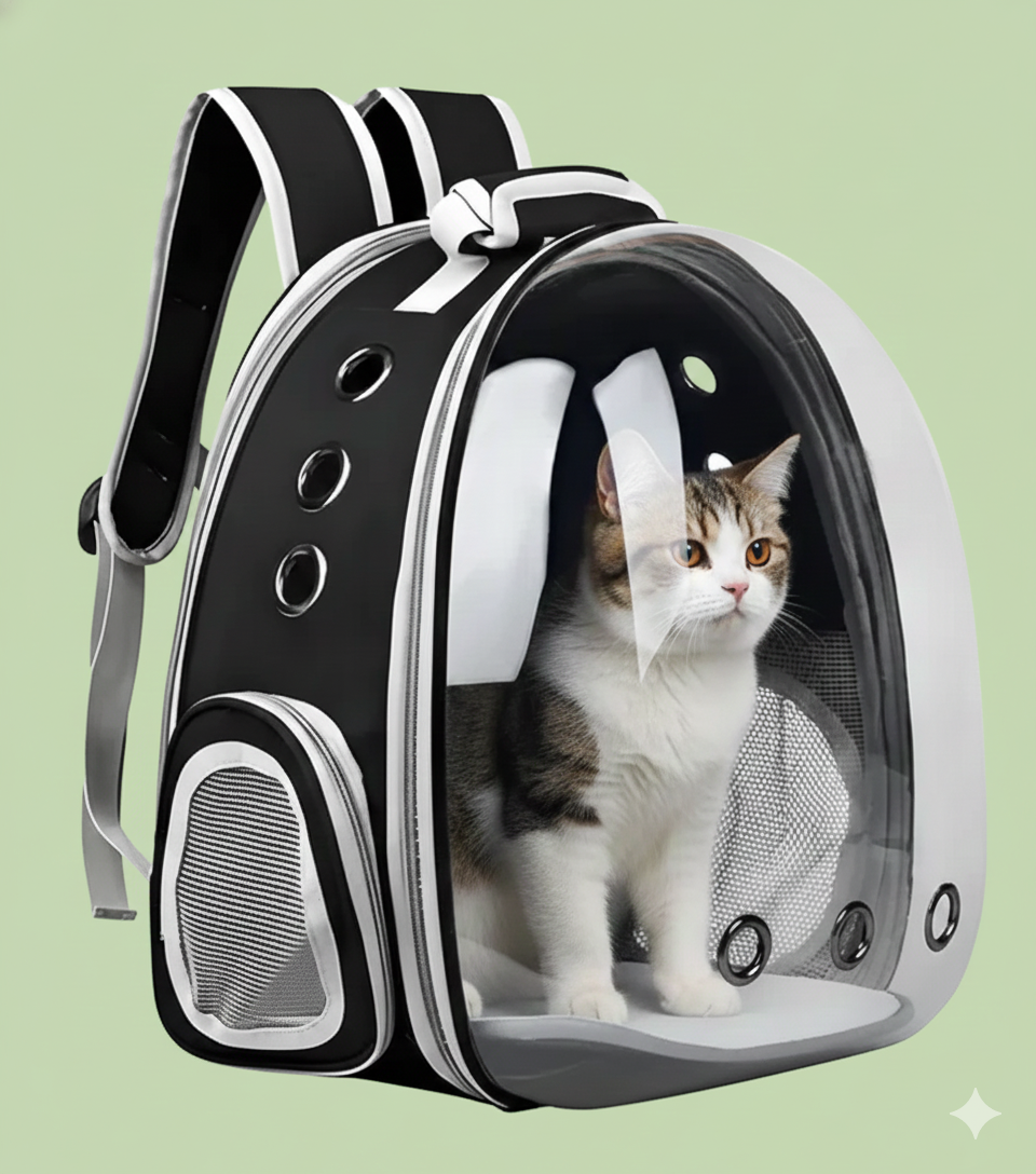 Mochila Transportadora para Gatos: Acolchada, Ventilada y de Diseño